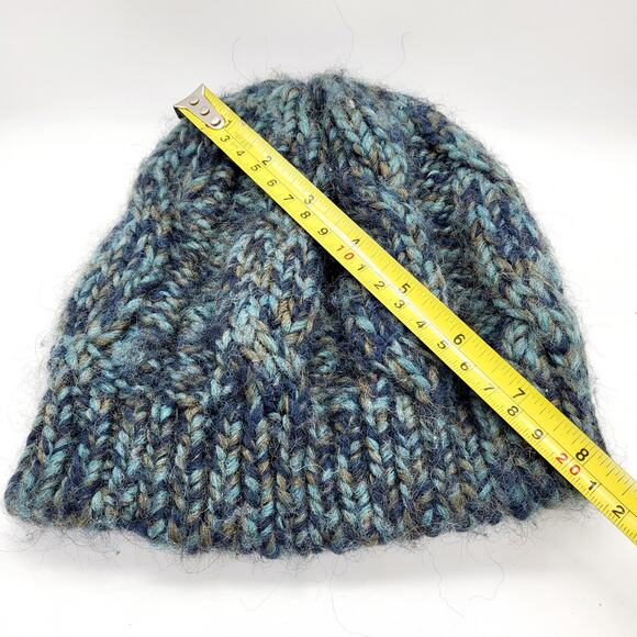 Cintelli e Galluzzo Blue Aplaca Wool Blend Knitted Beanie Hat Made in Italy OS - Picture 10 of 11